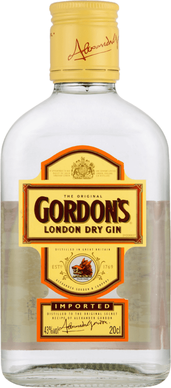 Envio grátis | Gin Gordon's Reino Unido Garrafa Pequena 20 cl