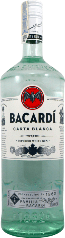 免费送货 | 朗姆酒 Bacardí Carta Blanca 巴哈马 特别的瓶子 1,5 L