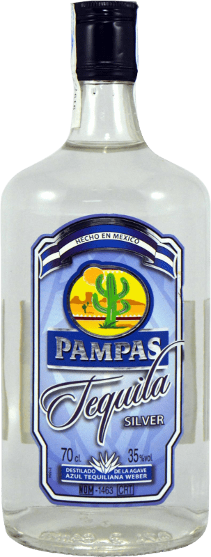 12,95 € Free Shipping | Tequila Pampas Silver Blanco Mexico Bottle 70 cl