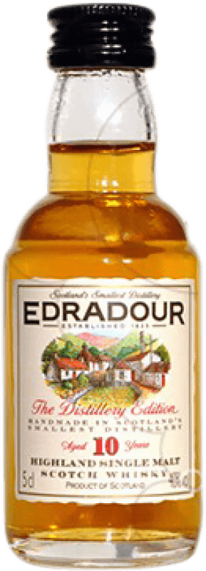 7,95 € Spedizione Gratuita | Whisky Single Malt Edradour 10 Anni Bottiglia Miniatura 5 cl