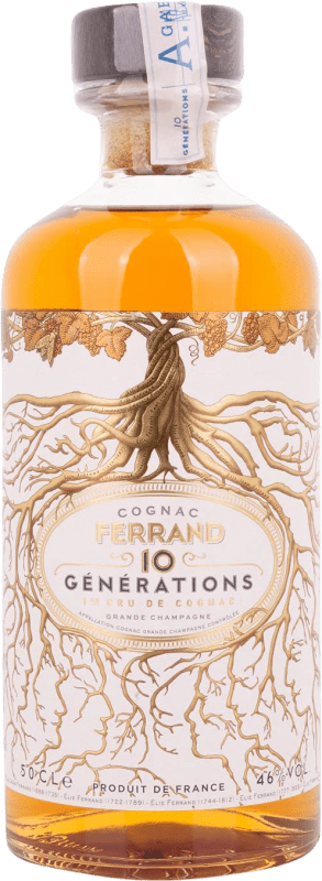 64,95 € Envio grátis | Cognac Conhaque Ferrand. 10 Generations Garrafa Medium 50 cl
