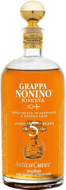 Envio grátis | Aguardente Grappa Nonino Reserva Friuli-Venezia Giulia Itália Merlot, Schioppettino, Cabernet 5 Anos 75 cl