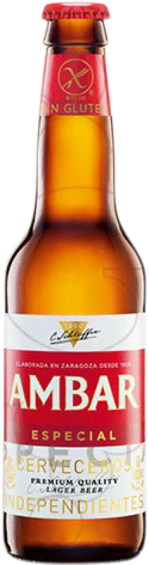 Envio grátis | Cerveja Ambar Especial sin Gluten Espanha Garrafa Terço 33 cl