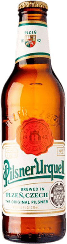 Envio grátis | Cerveja Pilsner Urquell República Checa Garrafa Terço 33 cl