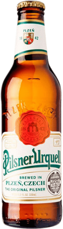 3,95 € Envio grátis | Cerveja Urquell Pilsner Garrafinha Terço 33 cl