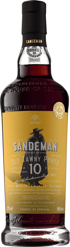 Free Shipping | Fortified wine Sandeman Porto I.G. Porto Porto Portugal Tempranillo, Touriga Franca, Touriga Nacional, Tinta Amarela, Tinta Cão, Tinta Barroca 10 Years 75 cl