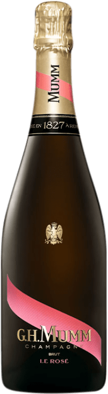 138,95 € | Espumante rosé G.H. Mumm Cordon Rouge Le Rosé Brut A.O.C. Champagne Champagne França Pinot Preto, Chardonnay, Pinot Meunier Garrafa Magnum 1,5 L