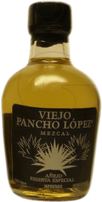 2,95 € Envio grátis | Mezcal Pancho López Añejo — Envelhecido, Viejo — Velho Garrafinha Miniatura 5 cl