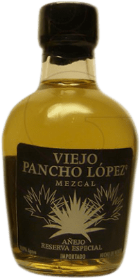 Envio grátis | Mezcal Pancho López Añejo Viejo México Garrafa Miniatura 5 cl