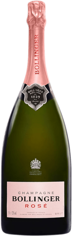 Free Shipping | Rosé sparkling Bollinger Rosé Brut A.O.C. Champagne Champagne France Pinot Black, Chardonnay, Pinot Meunier Magnum Bottle 1,5 L