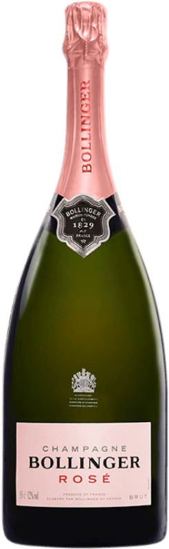 Бесплатная доставка | Розовое игристое Bollinger Rosé брют A.O.C. Champagne шампанское Франция Pinot Black, Chardonnay, Pinot Meunier бутылка Магнум 1,5 L