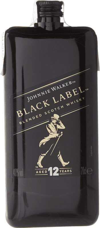 18,95 € 免费送货 | 威士忌混合 Johnnie Walker Black Label PET 预订 小瓶 20 cl