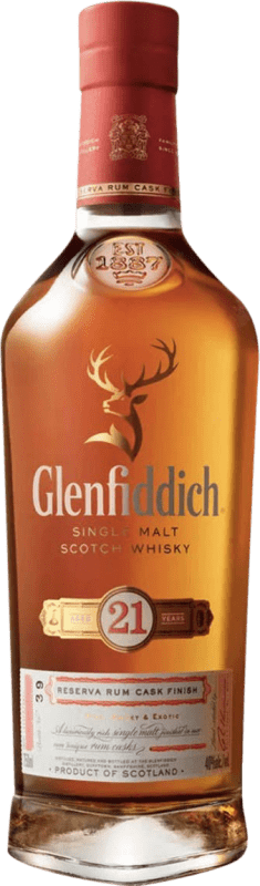 235,95 € | 威士忌单一麦芽威士忌 Glenfiddich Rum Cask 斯佩塞 英国 21 岁 70 cl