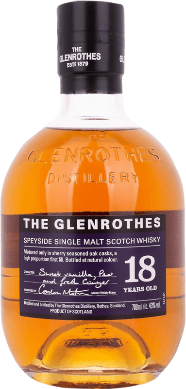 Envoi gratuit | Single Malt Whisky Glenrothes Speyside Royaume-Uni 18 Ans 70 cl