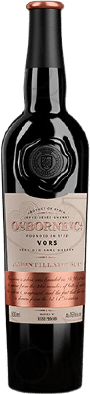 Envío gratis | Vino generoso Osborne Amontillado 51-1a VORS D.O. Manzanilla-Sanlúcar de Barrameda Andalucía y Extremadura España Palomino Fino Botella Medium 50 cl