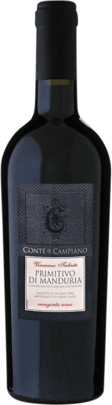 Free Shipping | Red wine Conte di Campiano Young D.O.C. Primitivo di Manduria Puglia Italy Zinfandel 75 cl