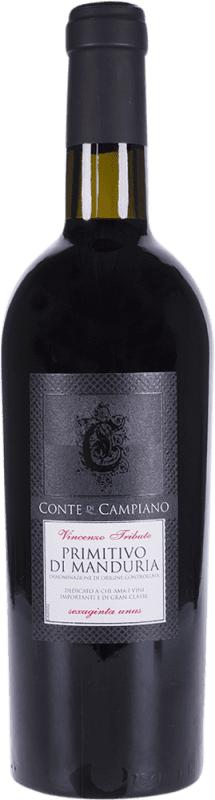 Free Shipping | Red wine Conte di Campiano Young D.O.C. Primitivo di Manduria Puglia Italy Zinfandel 75 cl