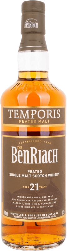 142,95 € Envio grátis | Whisky Single Malt The Benriach Peated — Afumado 21 Anos