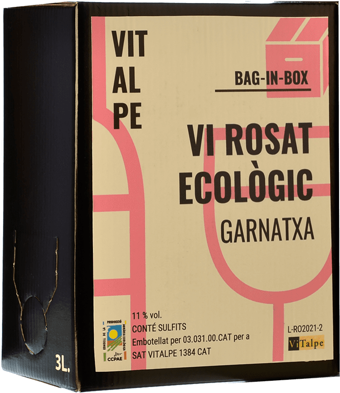 Envoi gratuit | Vin rose Vitalpe Doll Diví Rosat Jeune Espagne Grenache Bag in Box 3 L