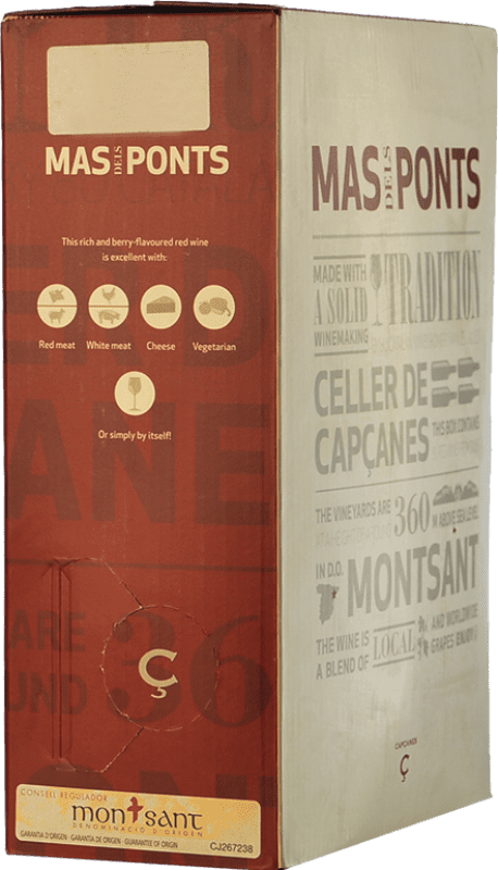 16,95 € | Red wine Celler de Capçanes Mas dels Ponts D.O. Montsant Catalonia Spain Merlot, Grenache, Cabernet Sauvignon, Samsó Bag in Box 3 L