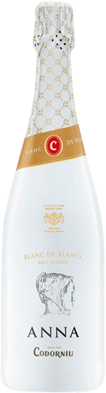 免费送货 | 白起泡酒 Codorníu Anna Blanc de Blancs 香槟 预订 D.O. Cava 加泰罗尼亚 西班牙 Macabeo, Xarel·lo, Parellada 75 cl