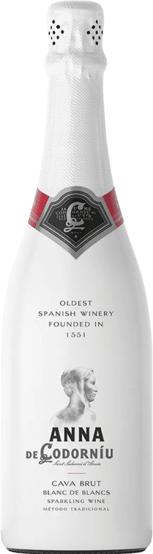 Envío gratis | Espumoso Blanco Codorníu Anna Brut Blanc de Blancs Reserva D.O. Cava Cataluña España Macabeo, Xarel·lo, Parellada 75 cl