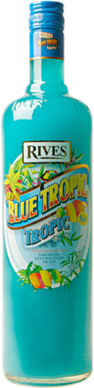 Envio grátis | Licores Rives Blue Tropic Andaluzia Espanha 1 L Sem Álcool