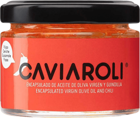 12,95 € Бесплатная доставка | Оливковое масло Caviaroli Encapsulado ЭВО Экстра Вирджин Guindilla — Стручковый перец, Caviar — Икра
