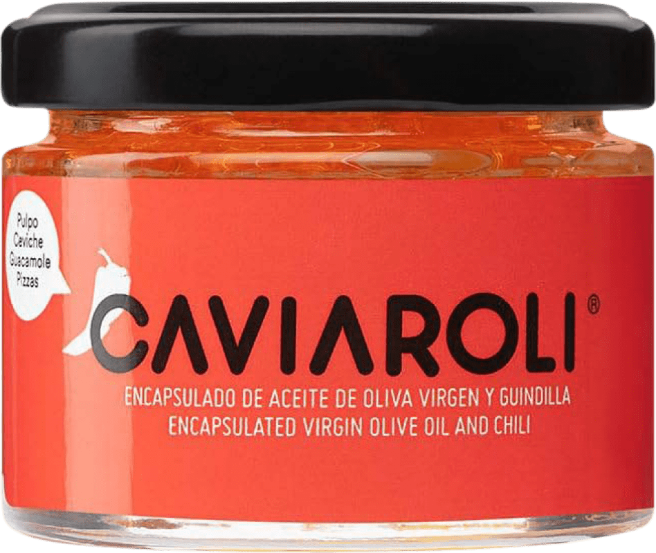 Envío gratis | Conservas Vegetales Caviaroli Caviar de Aceite de Oliva Virgen Extra Encapsulado con Guindilla España