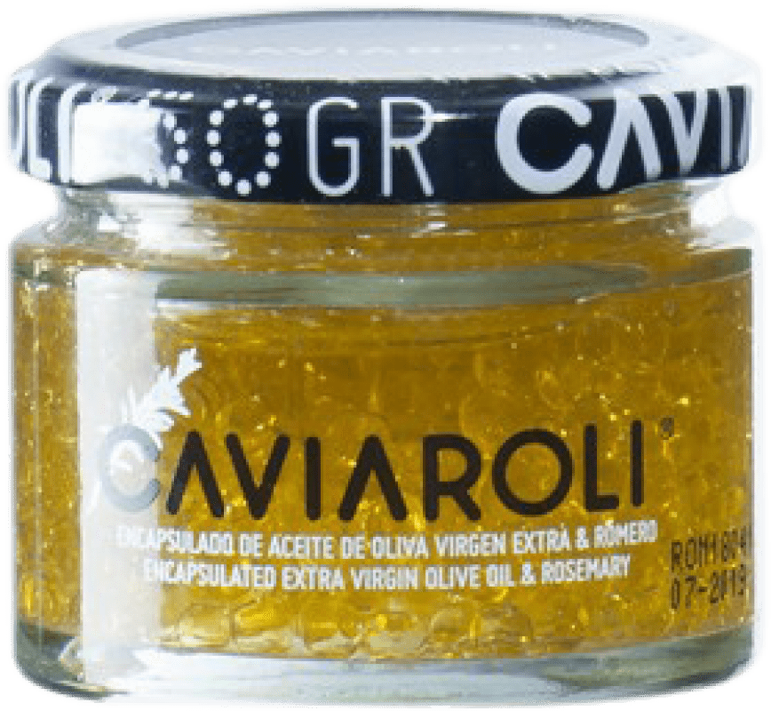 10,95 € Envio grátis | Azeite de Oliva Caviaroli Encapsulado AOVE Virgem Extra Romero — Alecrim, Caviar