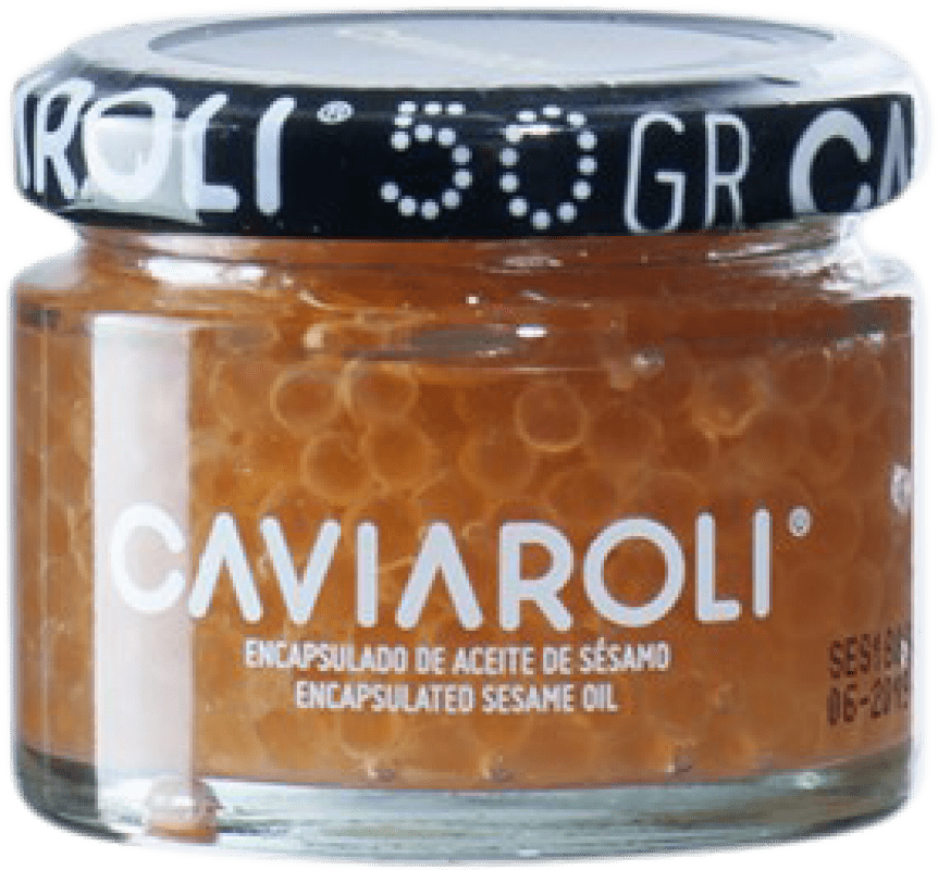 11,95 € Envío gratis | Aceite de Oliva Caviaroli Encapsulado AOVE Virgen Extra Sésamo, Caviar