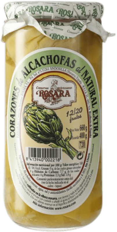 8,95 € Envio grátis | Conservas Vegetales Rosara Corazón de Alcachofa 15/20 Peças