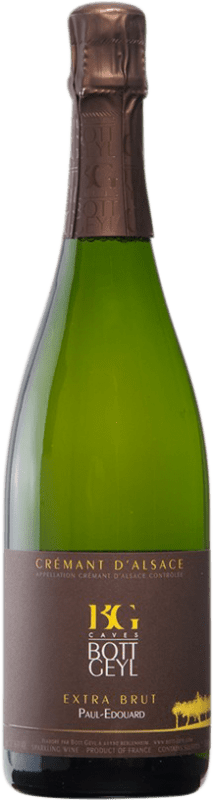 16,95 € | Espumante branco Domaine Bott-Geyl Extra Brut A.O.C. Crémant d'Alsace Alsácia França Pinot Preto, Chardonnay, Pinot Branco 75 cl