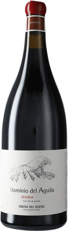 185,95 € | 红酒 Dominio del Águila 预订 D.O. Ribera del Duero 卡斯蒂利亚莱昂 西班牙 Tempranillo, Grenache, Bobal, Doña Blanca 瓶子 Magnum 1,5 L