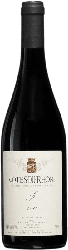 Free Shipping | Red wine Franck Balthazar A.O.C. Côtes du Rhône France Syrah, Grenache 75 cl