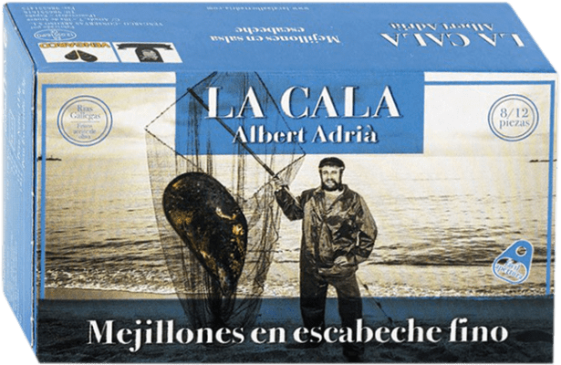 7,95 € Envio grátis | Conservas de Marisco La Cala Mejillón en Escabeche 8/12 Peças