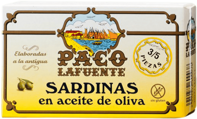 2,95 € Free Shipping | Conservas de Pescado Conservera Gallega Paco Lafuente Sardinas en Aceite de Oliva 3/5 Pieces
