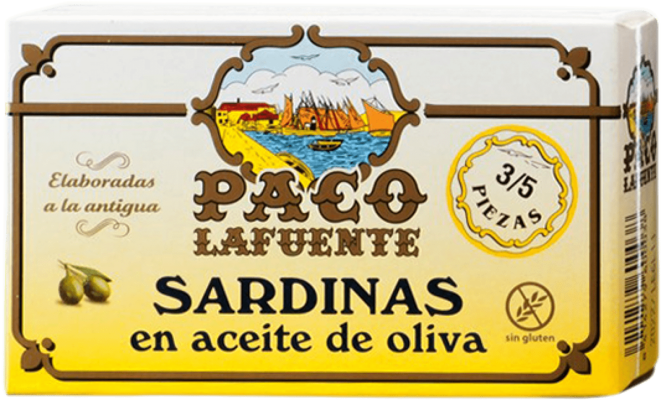 Spedizione Gratuita | Conservas de Pescado Conservera Gallega Paco Lafuente Sardinas en Aceite de Oliva Galizia Spagna 3/5 Pezzi