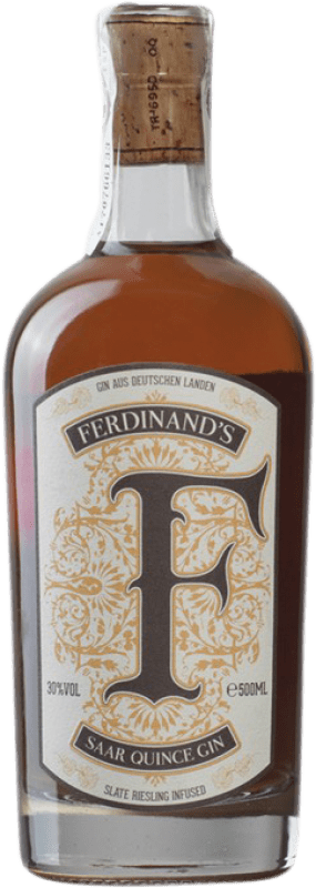 Free Shipping | Gin Ferdinand's Quince Saar Dry Gin Germany Medium Bottle 50 cl