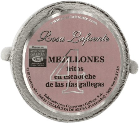 10,95 € | Meeresfrüchtekonserven Conservera Gallega Rosa Lafuente Mejillones en Escabeche Galizien Spanien 4 Stücke