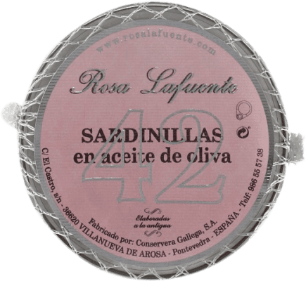 9,95 € | Fischkonserven Conservera Gallega Rosa Lafuente Sardinillas en Aceite de Oliva Galizien Spanien 42 Stücke