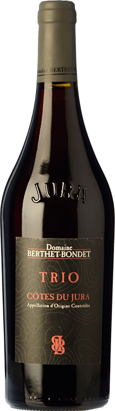 Free Shipping | Red wine Berthet-Bondet Trio A.O.C. Côtes du Jura France Pinot Black, Bastardo, Poulsard 75 cl
