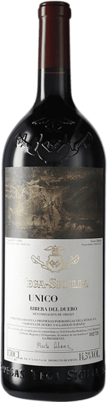 873,95 € | 红酒 Vega Sicilia Único 大储备 D.O. Ribera del Duero 卡斯蒂利亚莱昂 西班牙 Tempranillo, Cabernet Sauvignon 瓶子 Magnum 1,5 L