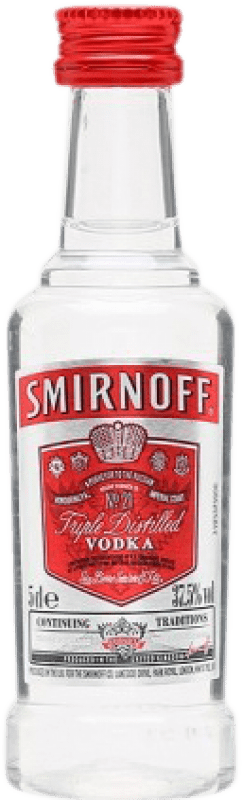 Free Shipping | 12 units box Vodka Smirnoff Pet Russian Federation Miniature Bottle 5 cl