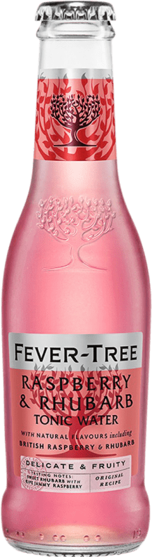 Envio grátis | Caixa de 4 unidades Refrescos e Mixers Fever-Tree Raspberry Rhubarb Reino Unido Garrafa Pequena 20 cl