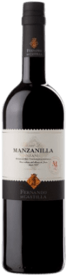 Kostenloser Versand | Verstärkter Wein Fernando de Castilla Classic D.O. Manzanilla-Sanlúcar de Barrameda Andalusien Spanien Palomino Fino Halbe Flasche 37 cl