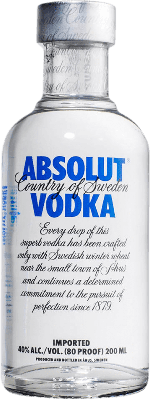 送料無料 | ウォッカ Absolut スウェーデン ヒップフラスコボトル 20 cl