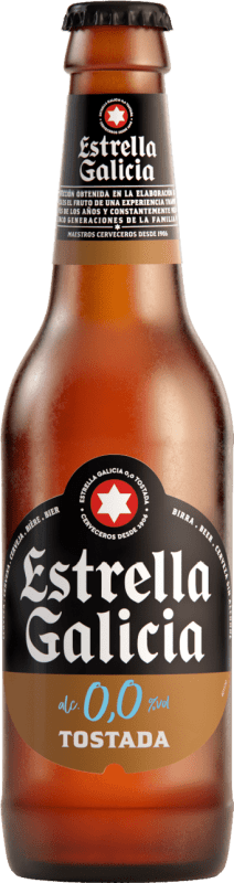 免费送货 | 啤酒 Estrella Galicia Tostada — 琥珀色啤酒 西班牙 小瓶装 25 cl 0.0 零点零 不含酒精