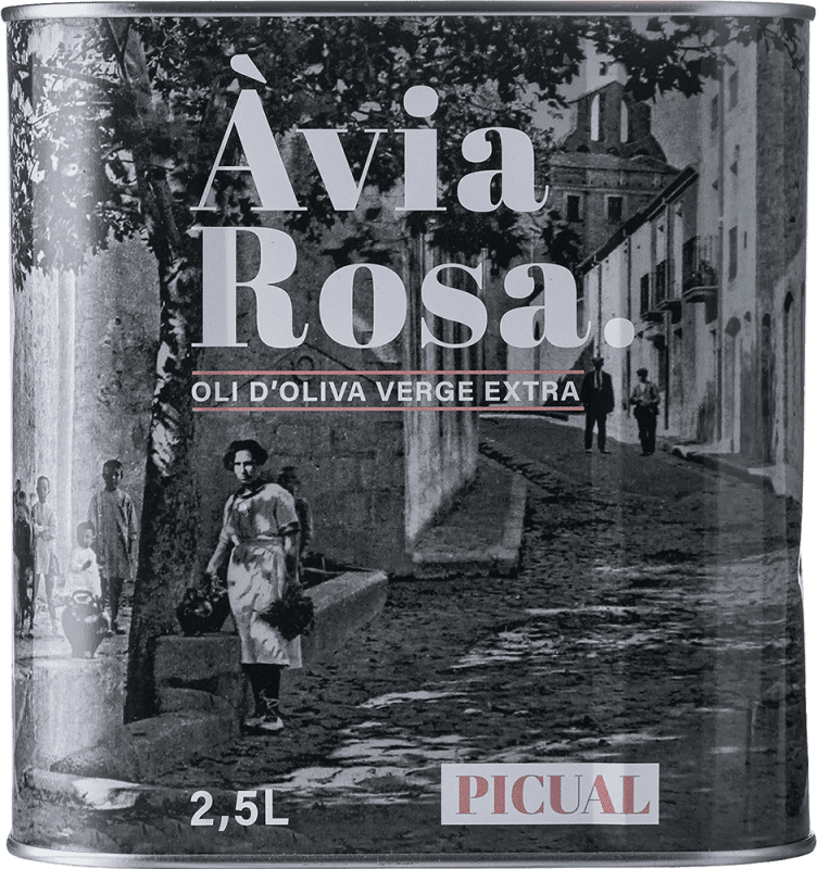 38,95 € Envío gratis | Aceite de Oliva Oli Avia. Rosa Lata Especial 2,5 L