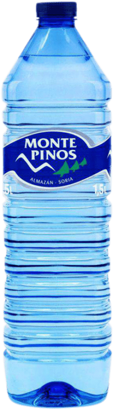 Kostenloser Versand | 6 Einheiten Box Wasser Monte Pinos PET Kastilien und León Spanien Spezielle Flasche 1,5 L